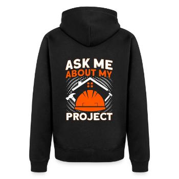 Contremaître de projet Gestionnaire de construction Projet de construction - Veste à capuche bio Premium Unisexe - noir - Dos - Nico (187cm)