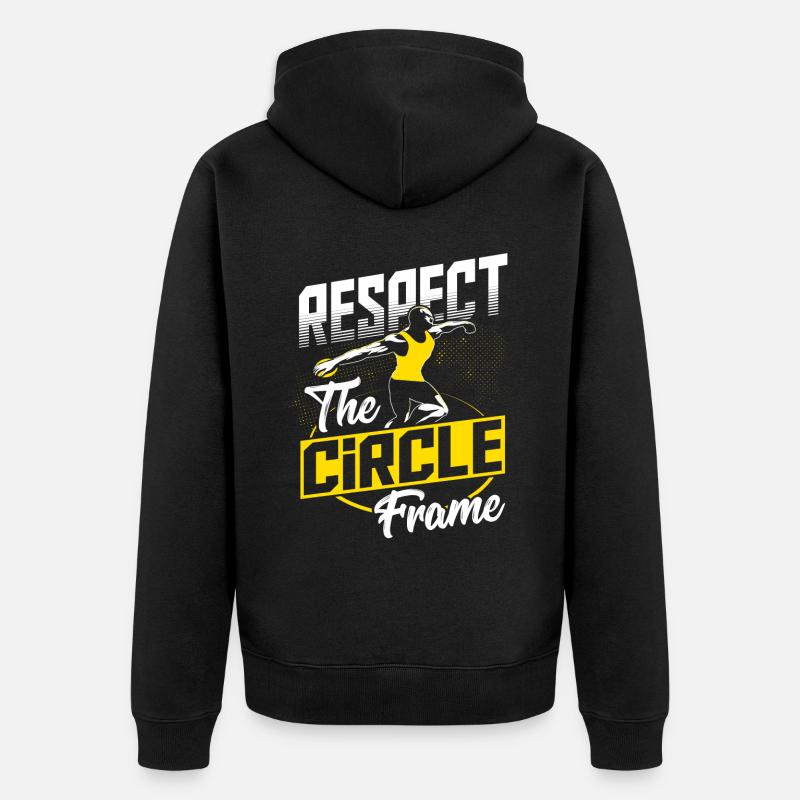 Diskus Leichtathletik Diskus Athlet Diskuswurf - Unisex Premium Bio Zip Hoodie - Schwarz