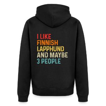 J'aime le chien de Laponie finlandaise et peut-être 3 personnes - Veste à capuche bio Premium Unisexe - noir - Dos - Nico (187cm)