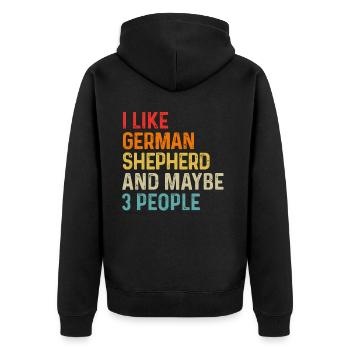 J’aime le berger allemand et peut-être le chien de 3 personnes - Veste à capuche bio Premium Unisexe - noir - Dos - Nico (187cm)