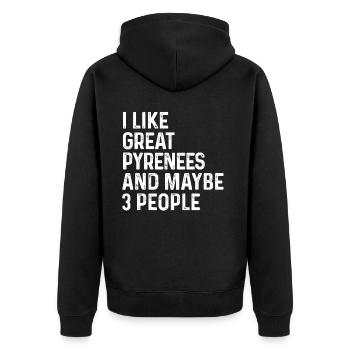 J’aime les grandes Pyrénées et peut-être 3 personnes chien - Veste à capuche bio Premium Unisexe - noir - Dos - Nico (187cm)
