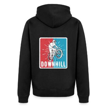 Vtt de descente VTT RetroVintage - Veste à capuche bio Premium Unisexe - noir - Dos - Nico (187cm)