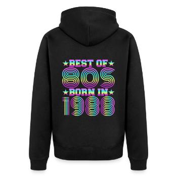 Best of the 80s Born in 1988 Vintage - Unisex Premium Organic Zip Hoodie - black - Back - Nico (187cm)