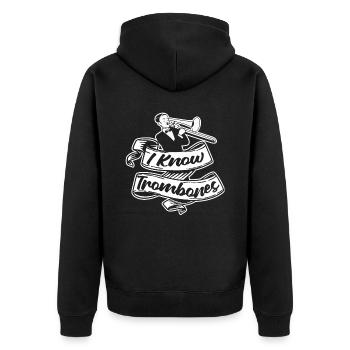 Trombone - Unisex Premium Organic Zip Hoodie - black - Back - Nico (187cm)