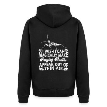 Gottesanbeterin - Unisex Premium Bio Zip Hoodie - Schwarz - Hinten - Nico (187cm)