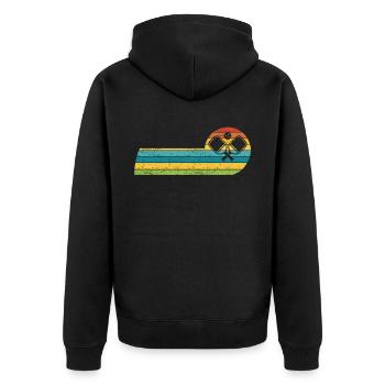 Pickleball Padel-Schläger Pickleball Bälle - Unisex Premium Bio Zip Hoodie - Schwarz - Hinten - Nico (187cm)