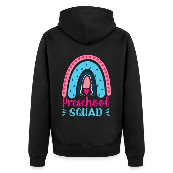 Preschool-kader-design For preschool-kader-team - Unisex Premium Organic Zip Hoodie - black - Back - Nico (187cm)