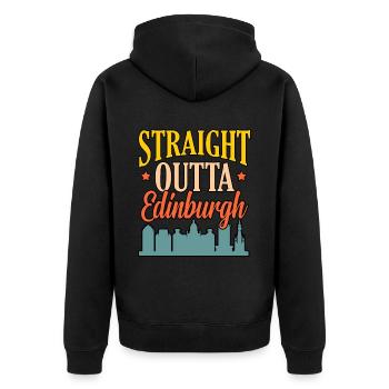 Skyline cadeau d’Édimbourg - Veste à capuche bio Premium Unisexe - noir - Dos - Nico (187cm)