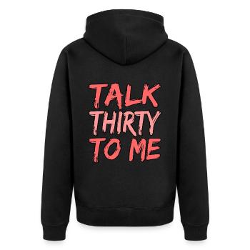 Lustiges Dreißigstes Geburtstagsgeschenk - Unisex Premium Bio Zip Hoodie - Schwarz - Hinten - Nico (187cm)