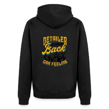 Detailer bringing back that new car feeling - - Unisex Premium Organic Zip Hoodie - black - Back - Nico (187cm)