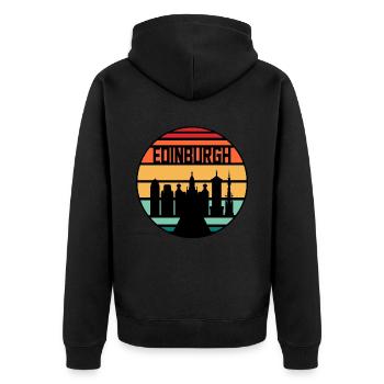 Skyline Castle Gift De la ville d’Édimbourg - Veste à capuche bio Premium Unisexe - noir - Dos - Nico (187cm)