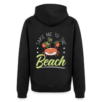 Crabby Krabbenflüsterer Krabbenartiger Meeresfrüchte-Liebhaber - Unisex Premium Bio Zip Hoodie - Schwarz - Hinten - Nico (187cm)