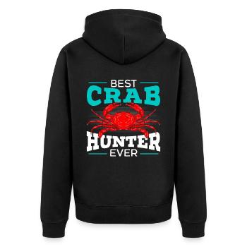 Bester Crub Hunter Crab Lover Crabulous Crabby aller Zeiten - Unisex Premium Bio Zip Hoodie - Schwarz - Hinten - Nico (187cm)