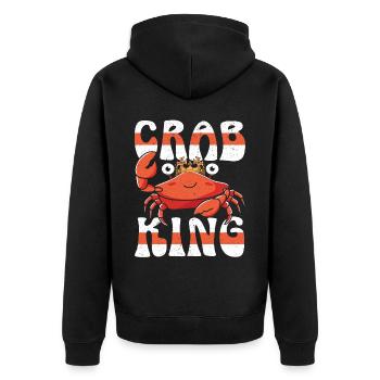 Crab King Crabulous Crabby Crab Whisperer - Unisex Premium Organic Zip Hoodie - black - Back - Nico (187cm)