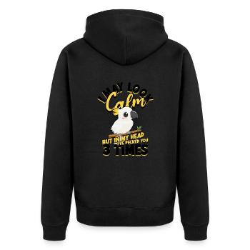 I may look calm but in my head I've bitten you - - Unisex Premium Organic Zip Hoodie - black - Back - Nico (187cm)