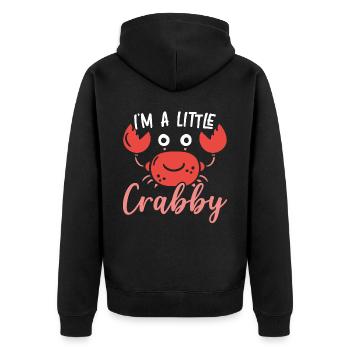 I'm A Little Crabby Crab Whisperer Crabulous - Unisex Premium Organic Zip Hoodie - black - Back - Nico (187cm)