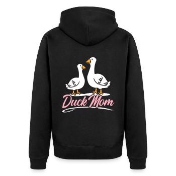 Canard Maman Canard Canard Duckaholic Fête des Mères - Veste à capuche bio Premium Unisexe - noir - Dos - Nico (187cm)