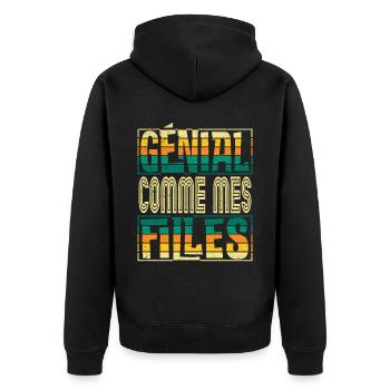 Génial Comme Mes Filles Parents Mère - Veste à capuche bio Premium Unisexe - noir - Dos - Nico (187cm)