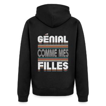 Génial Comme Mes Filles Parents Mère - Veste à capuche bio Premium Unisexe - noir - Dos - Nico (187cm)