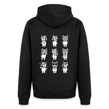 West Highland White Terrier Dog Westie - Unisex Premium Organic Zip Hoodie - black - Back - Nico (187cm)