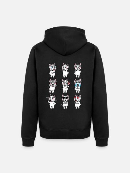 West Highland White Terrier Dog Westie - Unisex Premium Organic Zip Hoodie - black