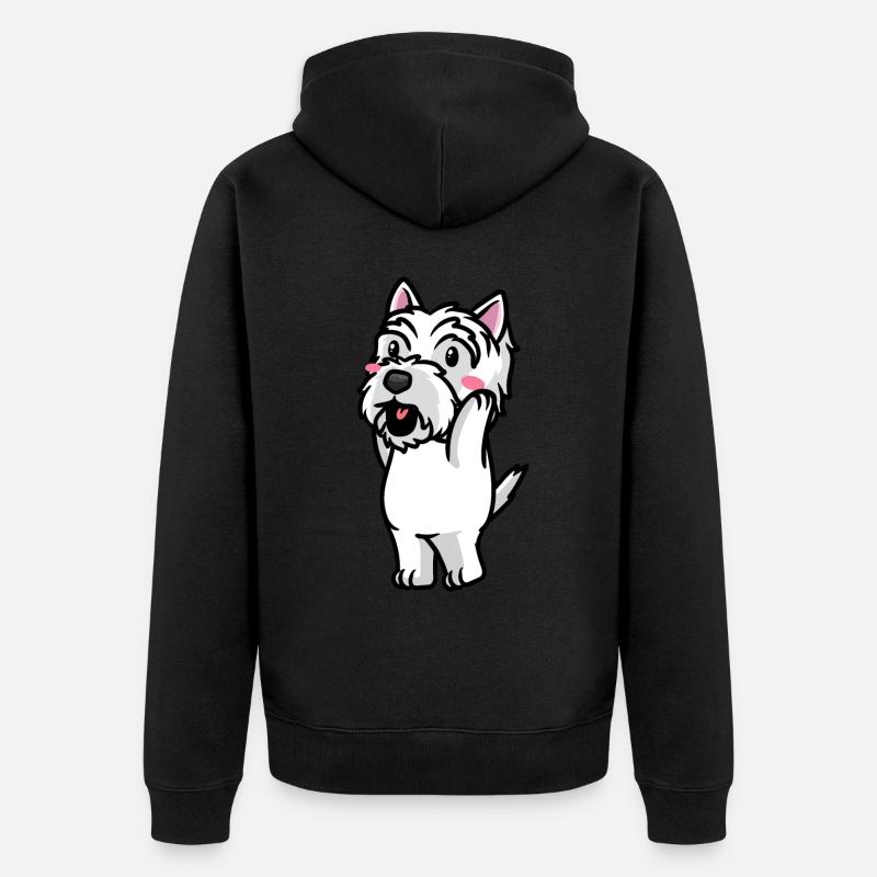 West Highland White Terrier Chien Westie - Veste à capuche bio Premium Unisexe - noir