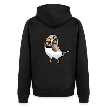 Émoticône d’oiseau de pinson zèbre - Veste à capuche bio Premium Unisexe - noir - Dos - Nico (187cm)