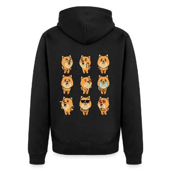 Zwergspitz Chien Émoticône de Poméranie - Veste à capuche bio Premium Unisexe - noir - Dos - Nico (187cm)