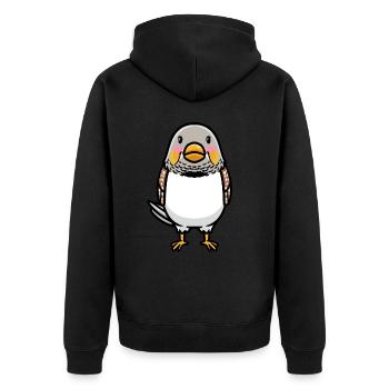 Émoticône d’oiseau de pinson zèbre - Veste à capuche bio Premium Unisexe - noir - Dos - Nico (187cm)