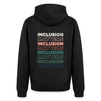 Inclusion Matters Autism SPED Teacher Speducator - Unisex Premium Organic Zip Hoodie - black - Back - Nico (187cm)