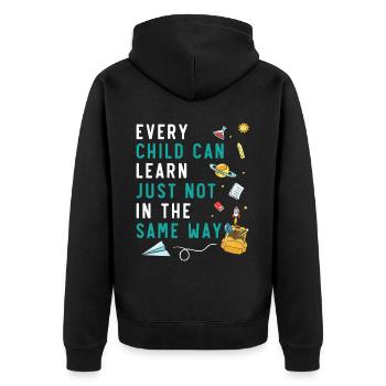 Chaque enfant peut apprendre de la même manière que - Veste à capuche bio Premium Unisexe - noir - Dos - Nico (187cm)