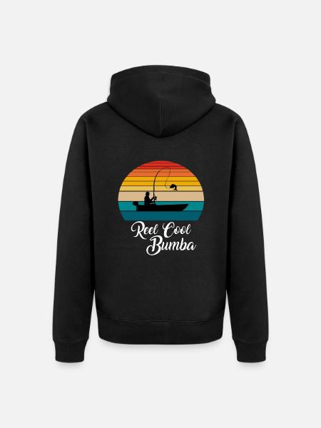 Reel Cool Bumba Fishing Gifts - Unisex Premium Organic Zip Hoodie - black