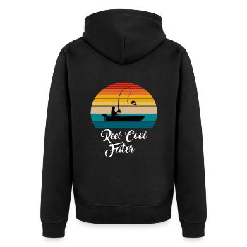 Reel Cool Fater Fishing Gifts - Unisex Premium Bio Zip Hoodie - Schwarz - Hinten - Nico (187cm)