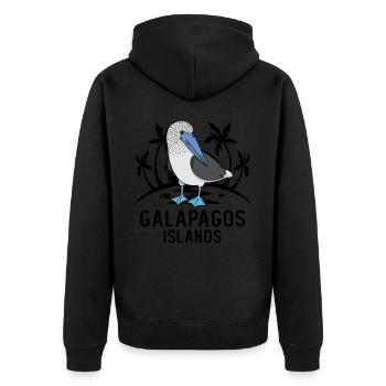 Tölpel Seevögel Blaufußtölpel - Unisex Premium Bio Zip Hoodie - Schwarz - Hinten - Nico (187cm)