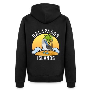 Tölpel Seevögel Blaufußtölpel - Unisex Premium Bio Zip Hoodie - Schwarz - Hinten - Nico (187cm)