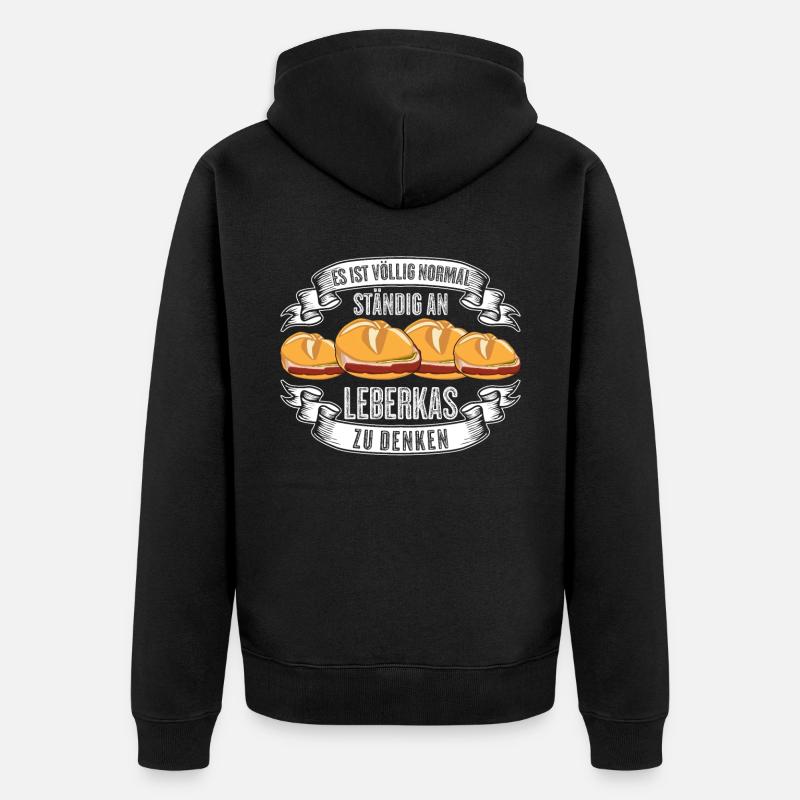 Leberkäse Fleischkas Witz Leberkas - Unisex Premium Bio Zip Hoodie - Schwarz