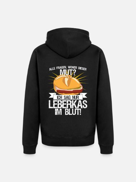 Leberkäse Fleischkas und Mut Leberkas - Unisex Premium Bio Zip Hoodie - Schwarz