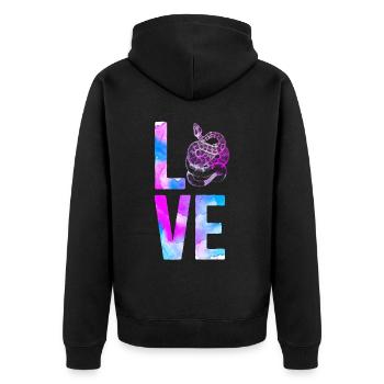 Snake Serpent Watercolor Love - Unisex Premium Organic Zip Hoodie - black - Back - Nico (187cm)