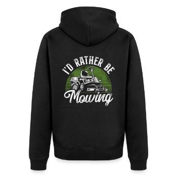 Lawn Mower Mowing Dad Father - Unisex Premium Bio Zip Hoodie - Schwarz - Hinten - Nico (187cm)