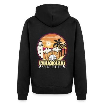 I don't have to do anything except go to Sylt and celebrate - Unisex Premium Organic Zip Hoodie - black - Back - Nico (187cm)