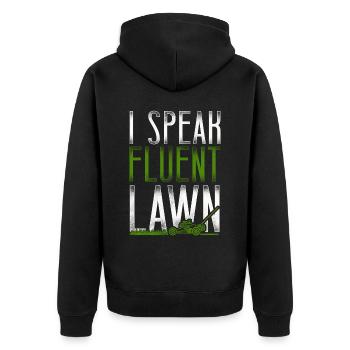 Lawn Mower Mowing Dad Father - Unisex Premium Bio Zip Hoodie - Schwarz - Hinten - Nico (187cm)
