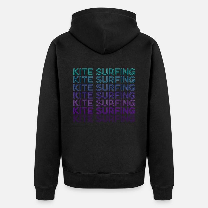 Kitesurf Rétro - Veste à capuche bio Premium Unisexe - noir