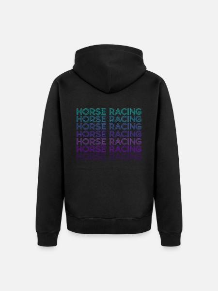 Courses de chevaux Rétro - Veste à capuche bio Premium Unisexe - noir