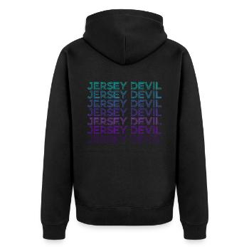 Jersey Devil Cryptozoologie Rétro - Veste à capuche bio Premium Unisexe - noir - Dos - Nico (187cm)