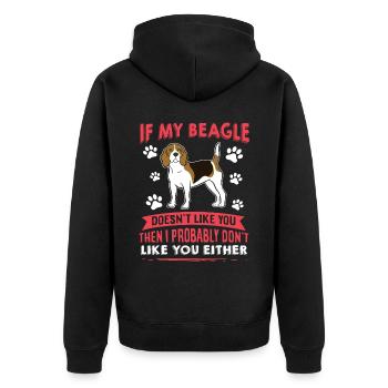 Dog saying Beagle design pour les amoureux des chiens - Veste à capuche bio Premium Unisexe - noir - Dos - Nico (187cm)