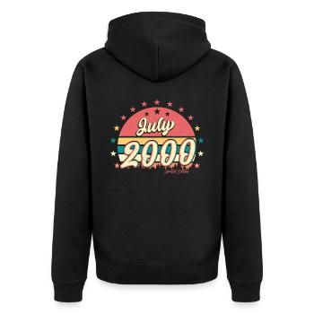Meilleure année de vie Juillet 2000 - Veste à capuche bio Premium Unisexe - noir - Dos - Nico (187cm)