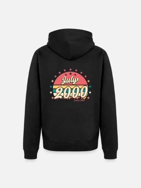 Bestes Lebensjahr Juli 2000 - Unisex Premium Bio Zip Hoodie - Schwarz
