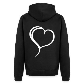 Coeur blanc uni - Veste à capuche bio Premium Unisexe - noir - Dos - Nico (187cm)