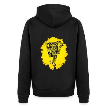 Éléphant - Veste à capuche bio Premium Unisexe - noir - Dos - Nico (187cm)