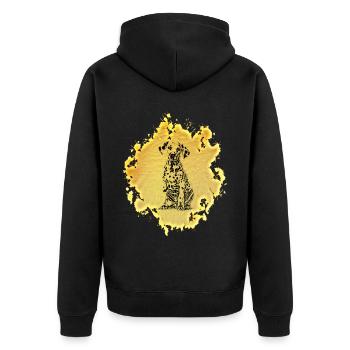 Dalmatian - Unisex Premium Organic Zip Hoodie - black - Back - Nico (187cm)
